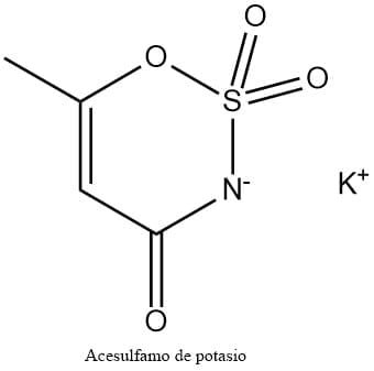Estructura 2D del acesulfamo K