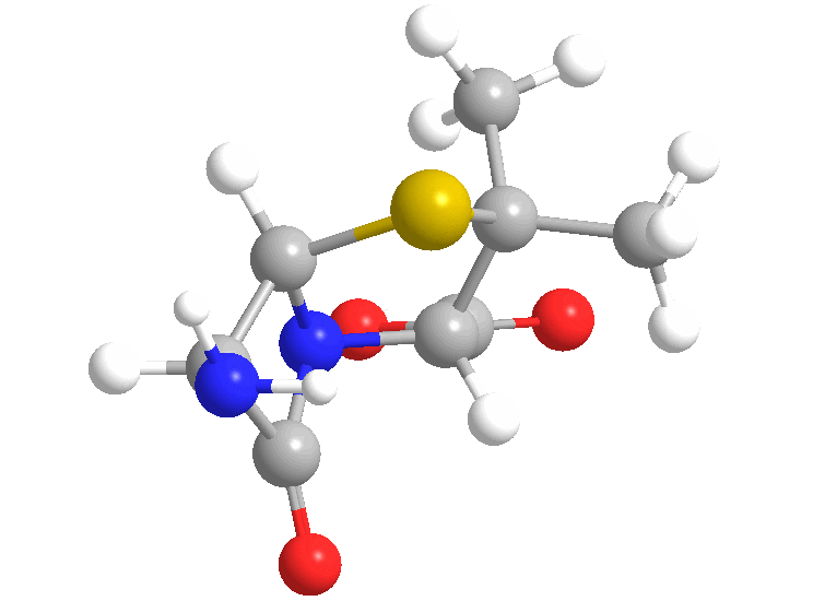 Estructura 3D del Ácido 6-aminopenicilánico