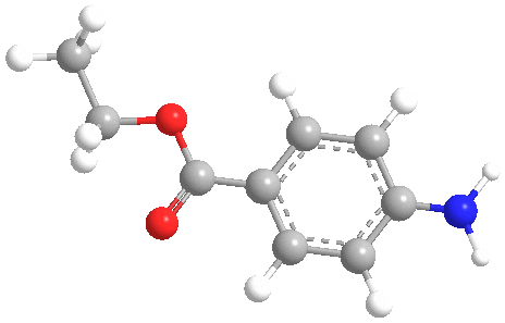 Estructura 3D de la benzocaína