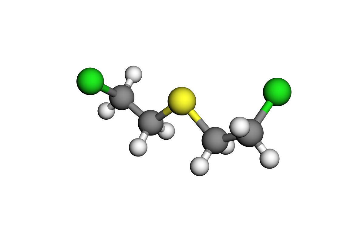 Estructura 3D de gas mostaza