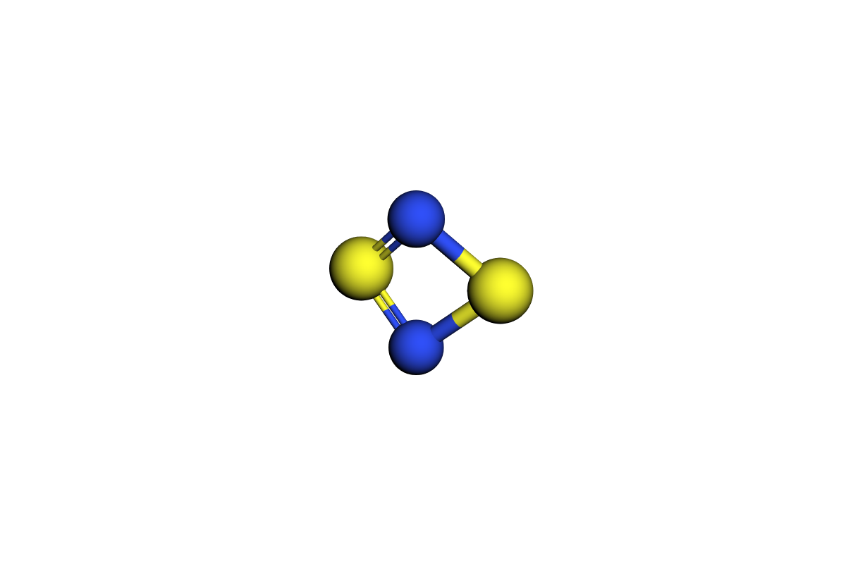 Estructura 3D de dinitruro de azufre