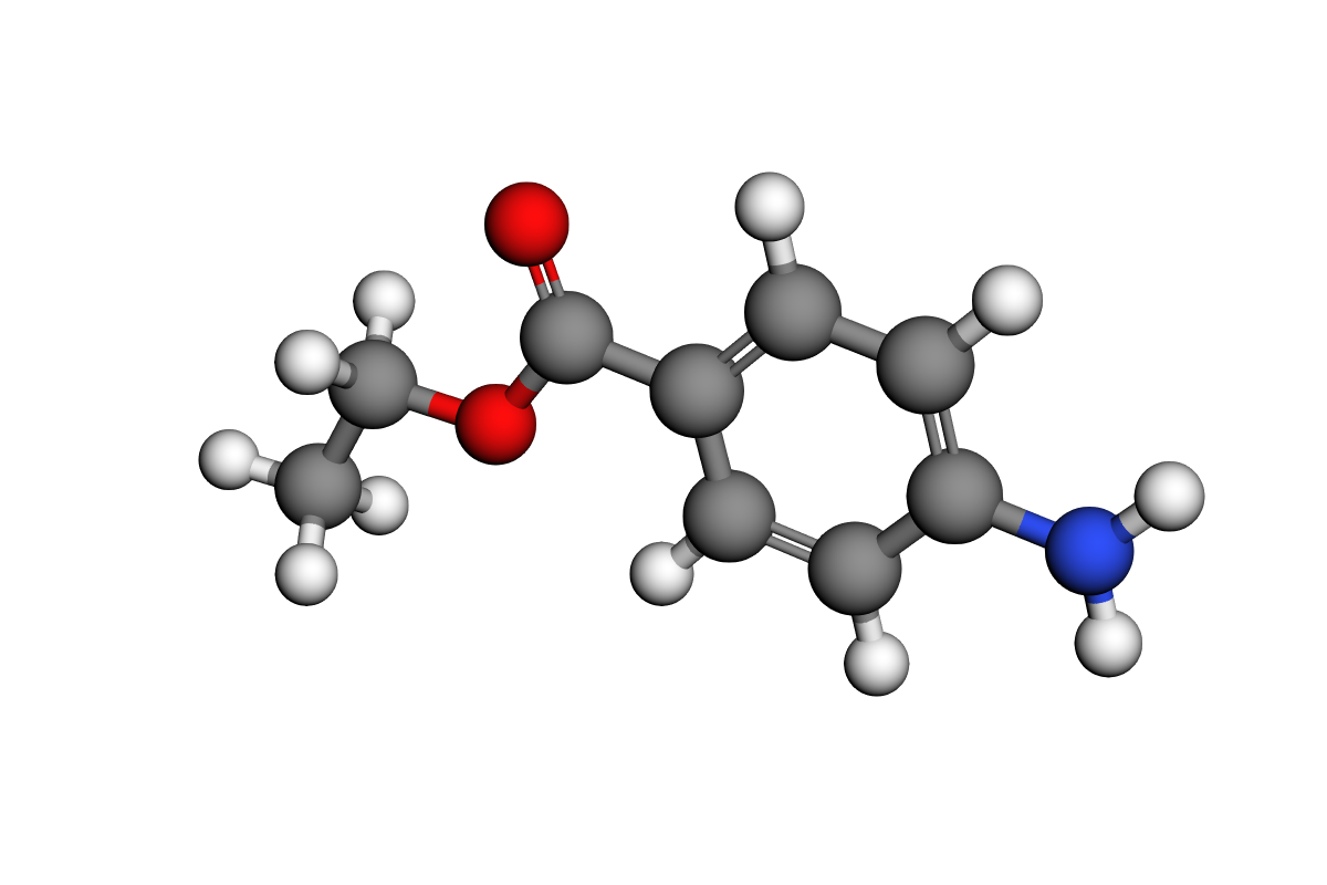 Estructura de benzocaína