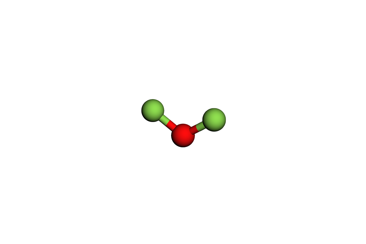 Estructura 3D de difluoruro de oxígeno