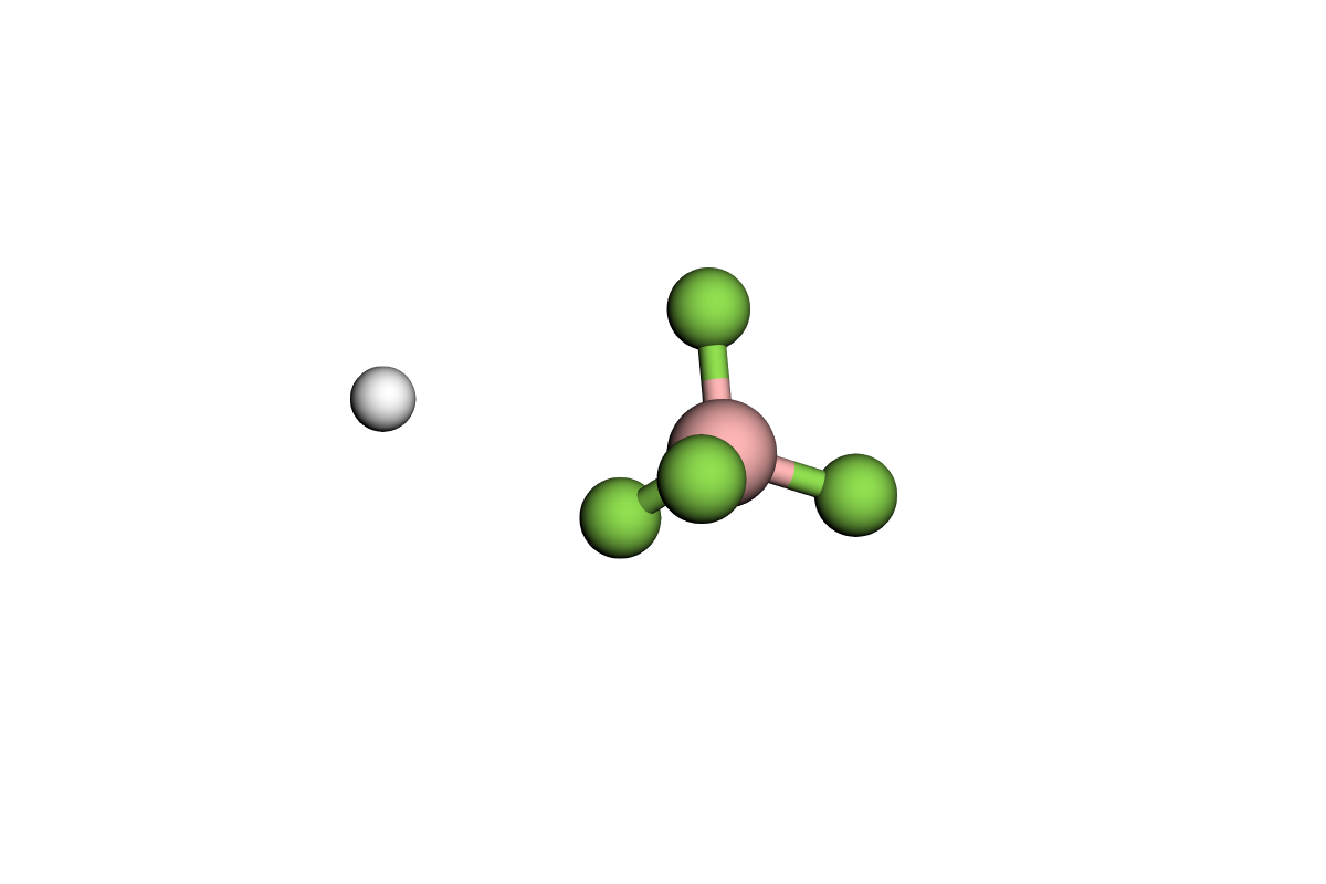 Estructura 3D de ácido fluorobórico