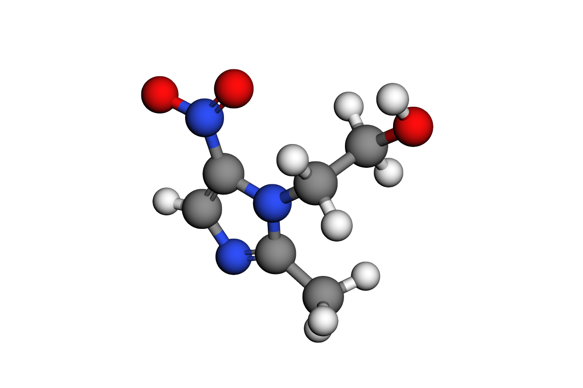 Estructura 3D de metronidazol