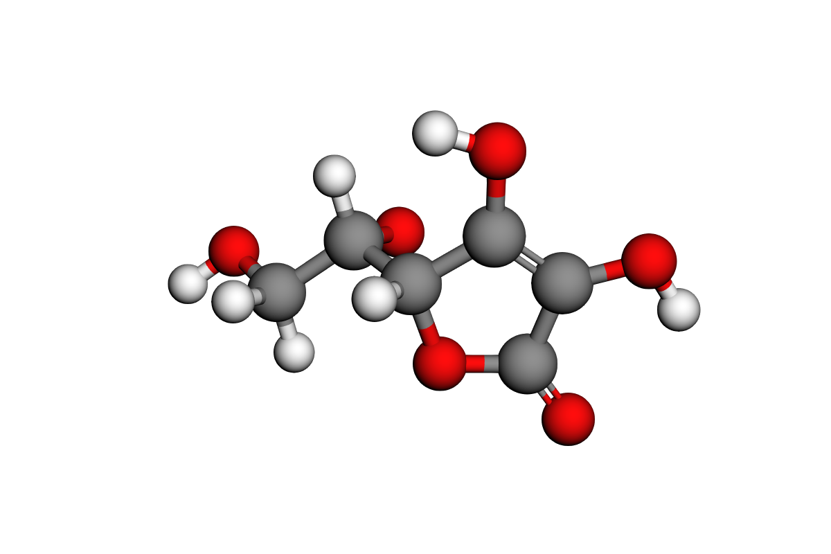 Estructura 3D de vitamina C