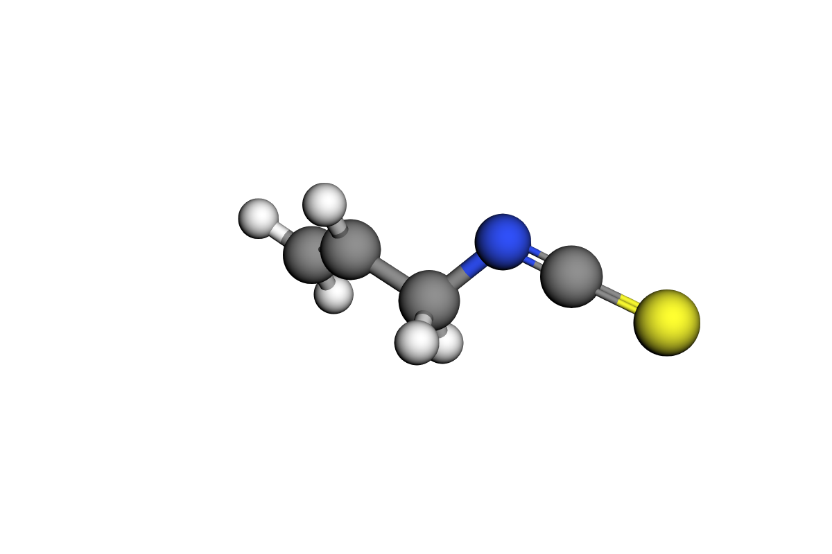 Estructura 3D de isotiocianato de alilo