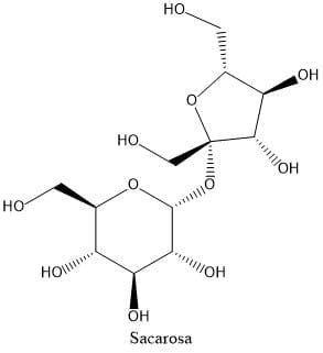 Estructura de la sacarosa (azúcar)