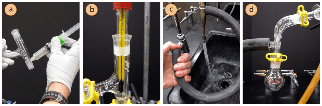 Detalles montaje destilación al vacio