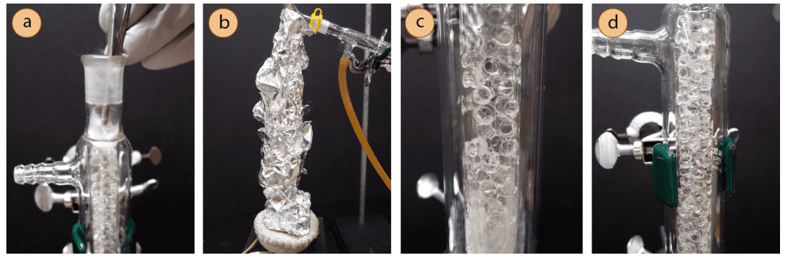 Aislamiento montaje destilación fraccionada