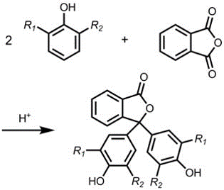 Esquema general de síntesis de análogos de la fenolftaleína 
