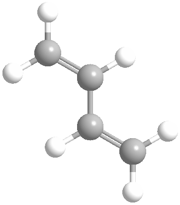 Estructura 3D del 1,3 butadieno