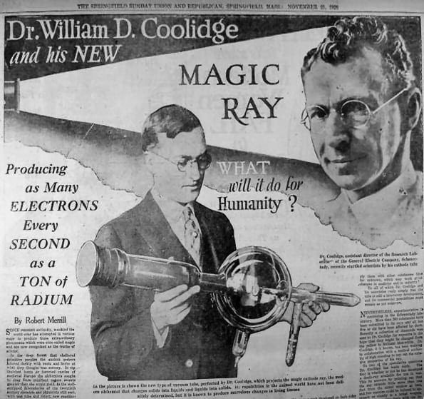 Publicidad del tubo de rayos X de Coolidge