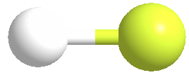 Estructura 3D del fluoruro de hidrógeno