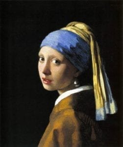 El turbante de la Chica con Pendiente de Perla de Vermeer está pintado con una mezcla de ultramarino y blanco plomo, con un fino esmalte de ultramarino puro sobre él.