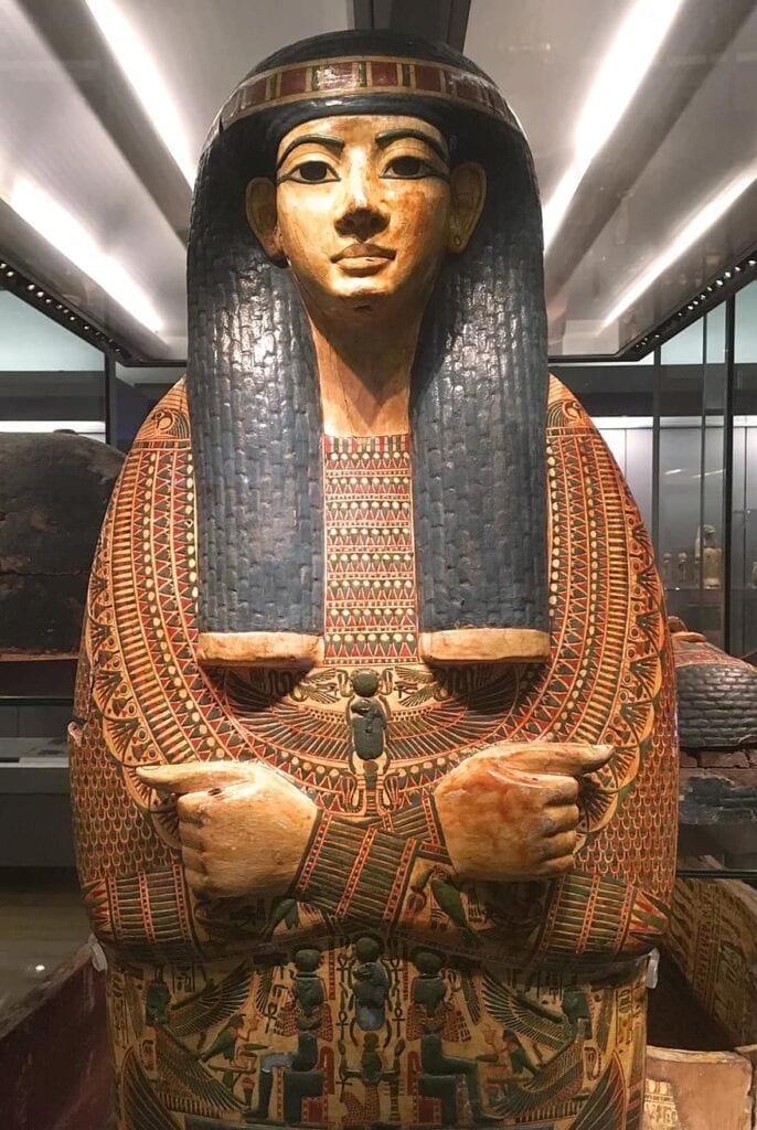 Un sarcófago egipcio, dentro de estos se colocaban las momias para el viaje a la eternidad