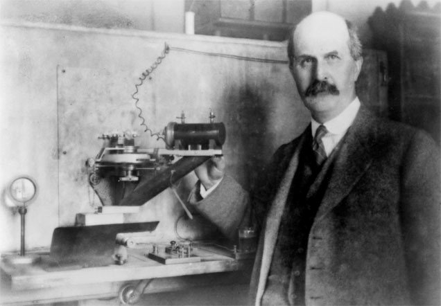 William Henry Bragg con su espectrometro