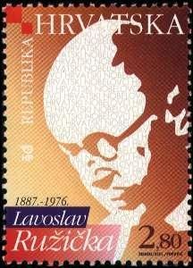 Sello postal Croata en honor a Leopold Ružička - 2001