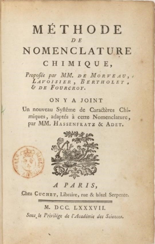 Primera página de Méthode de nomenclature chimique