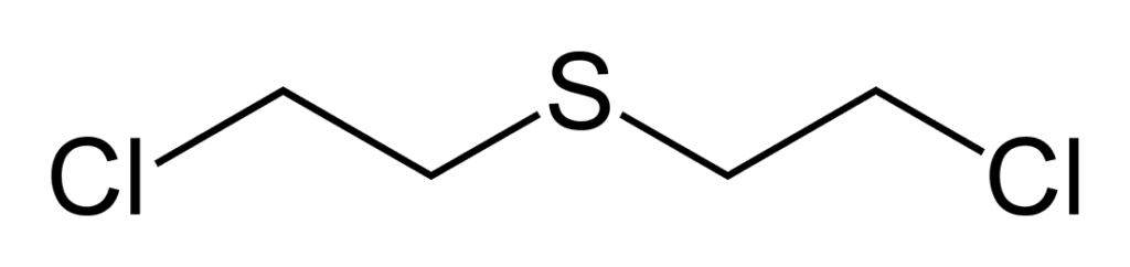 Fórmula esquelética de mostaza de azufre o gas mostaza
