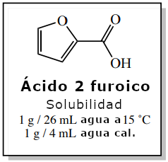 Figura 5: Datos de solubilidad del ácido 2-furoico (Índice Merck).