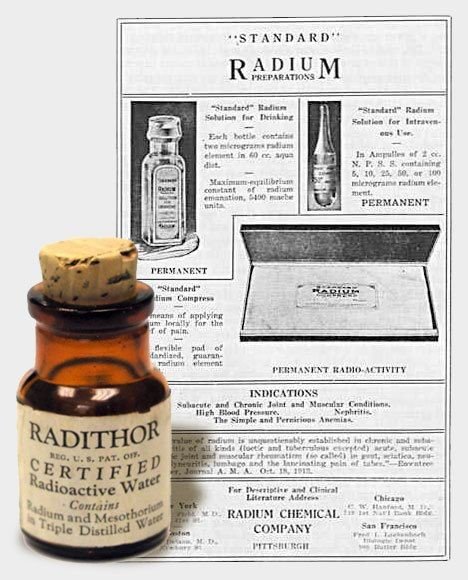 Frasco de Radithor y publicidad