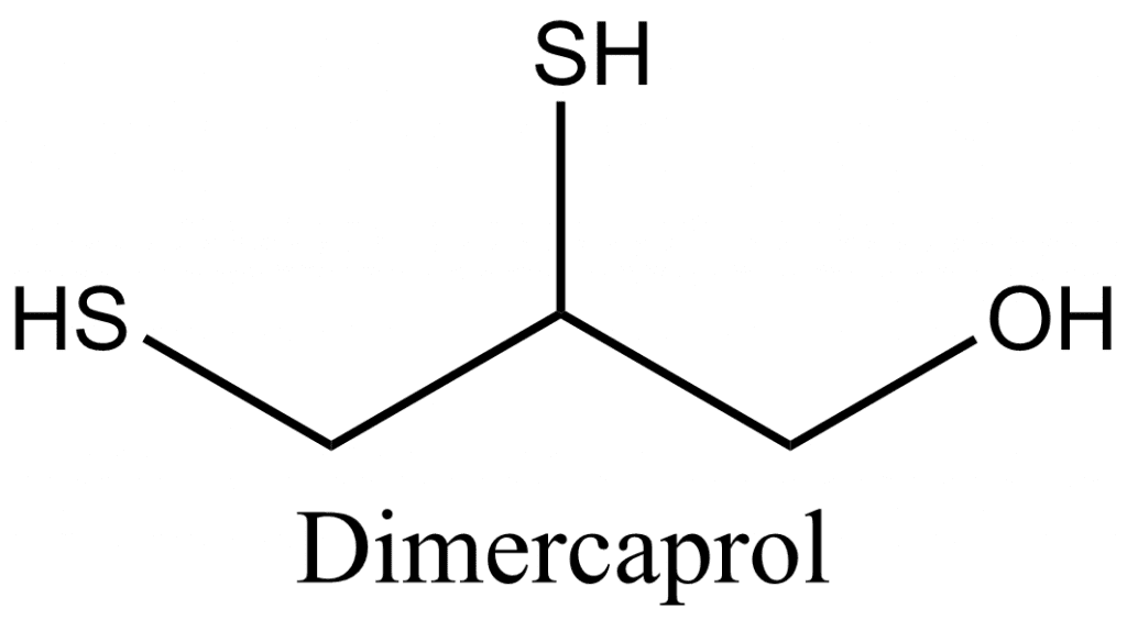 Estructura del dimercaprol o BAL