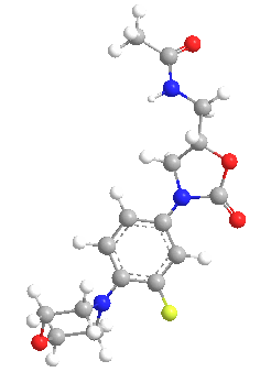 Estructura 3D del linezolid