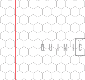 Papel hexagonal con margen a la izquierda