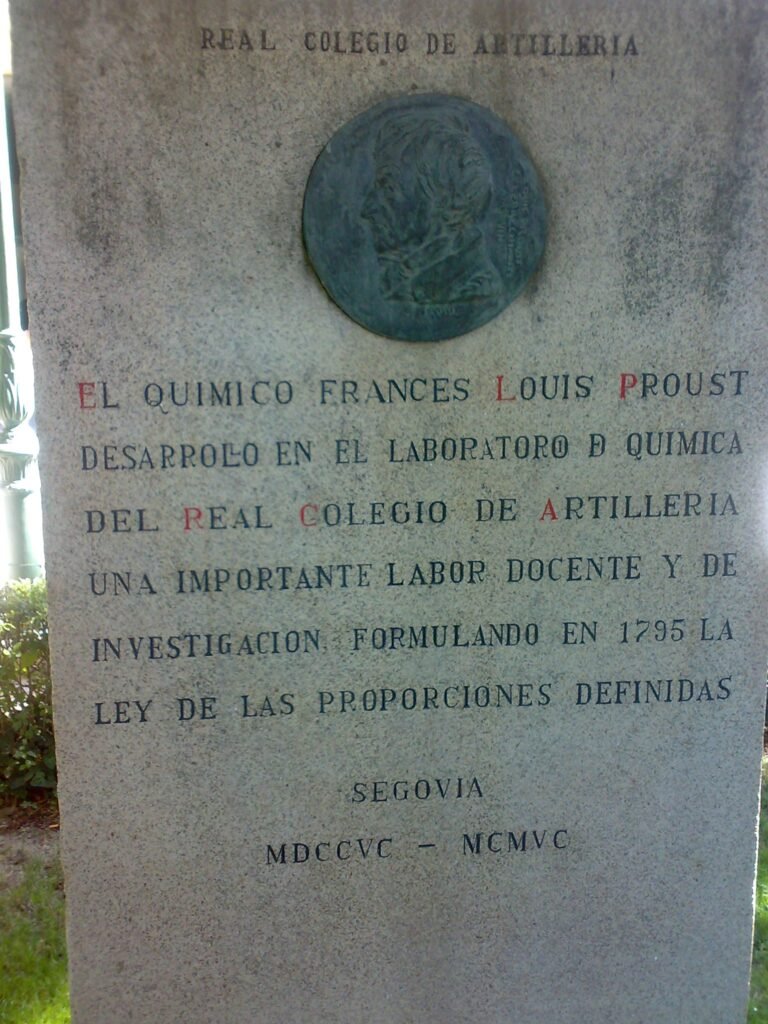 Placa en el Real Colegio de Artillería, lugar donde trabajó Proust