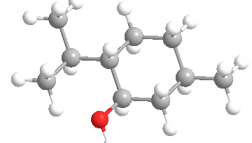 Estructura 3D del (−)-mentol
