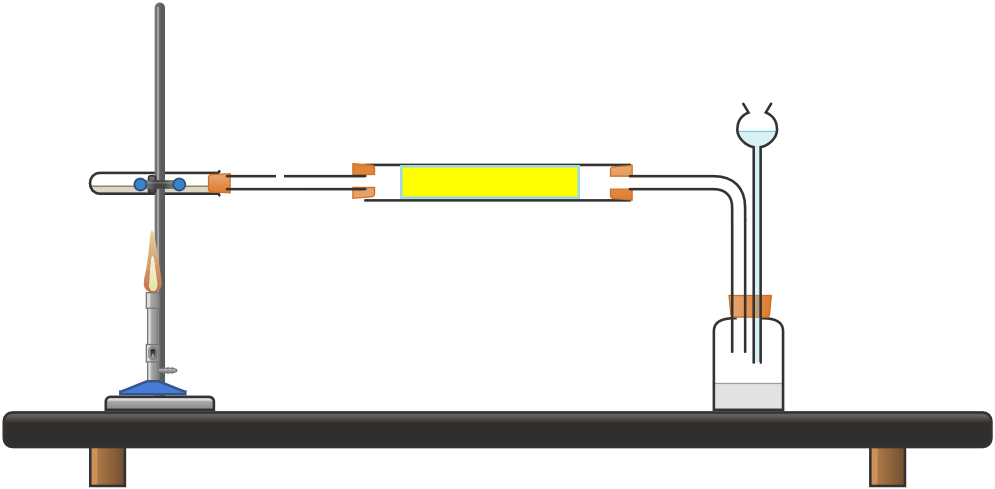 Montaje esquematico para la determinación de la formula empirica de un óxido de cobre