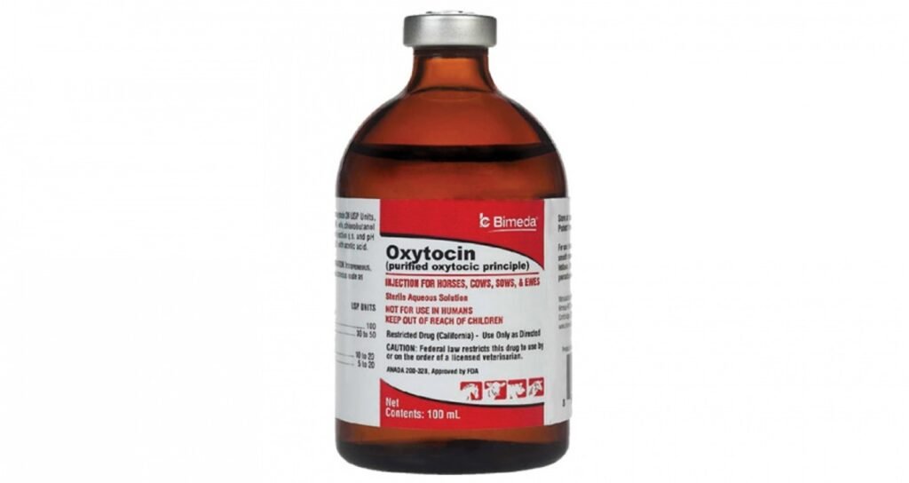 Frasco de oxitocina farmacéutica
