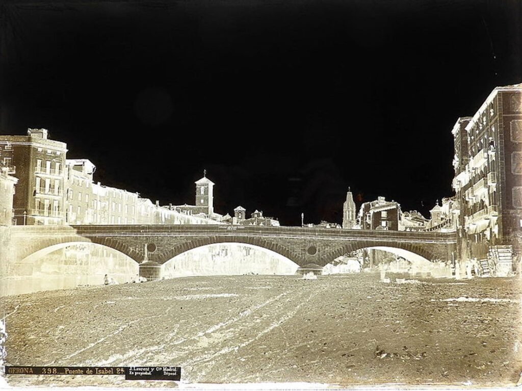 Placa húmeda de colodión. Puente de Isabel II. Girona – España. 1867