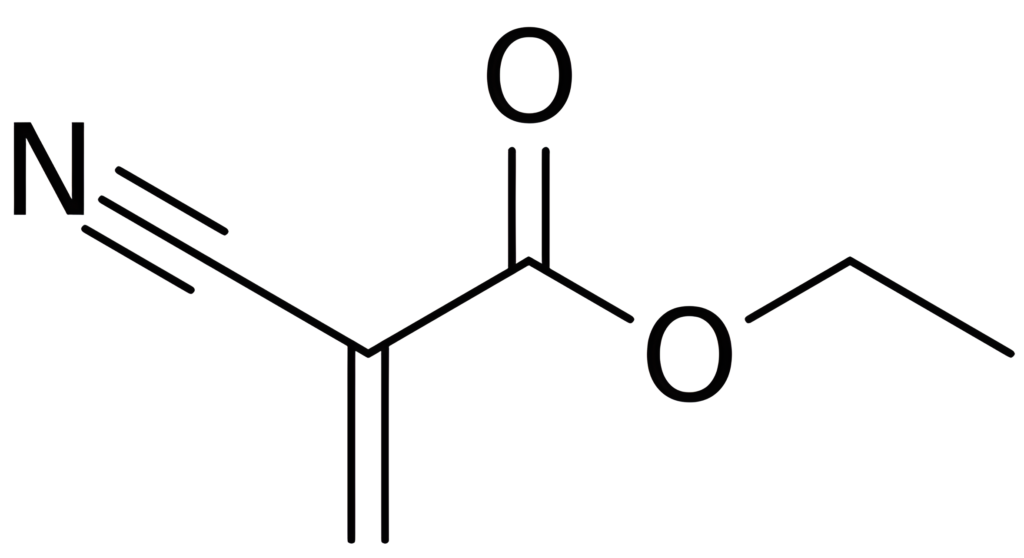 Estructura del cianoacrilato de etilo