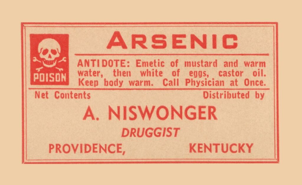 Antigua etiqueta de arsénico