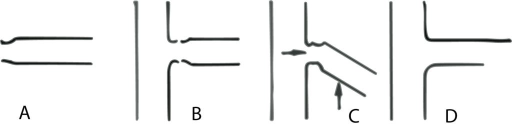 Fig 3. Uni&oacute;n en T con tubo del mismo di&aacute;metro