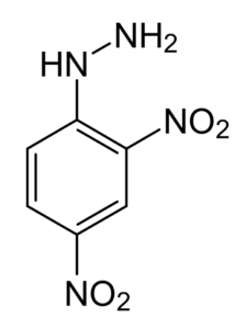 F&oacute;rmula estructural de la 2,4-Dinitrofenilhidrazina (DNPH)