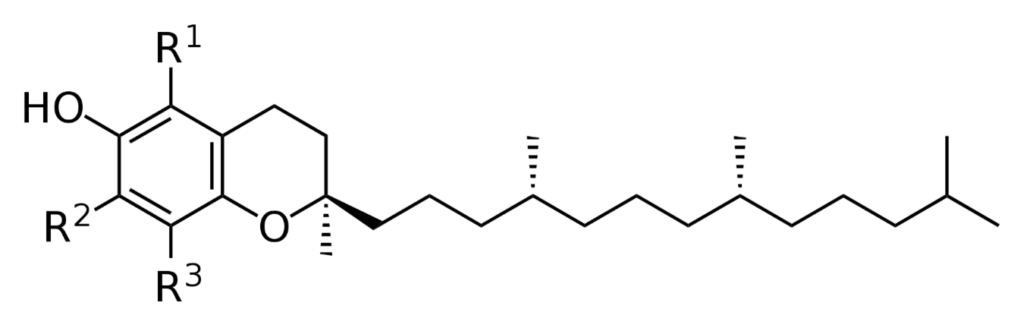 Estructura química general de los tocoferoles