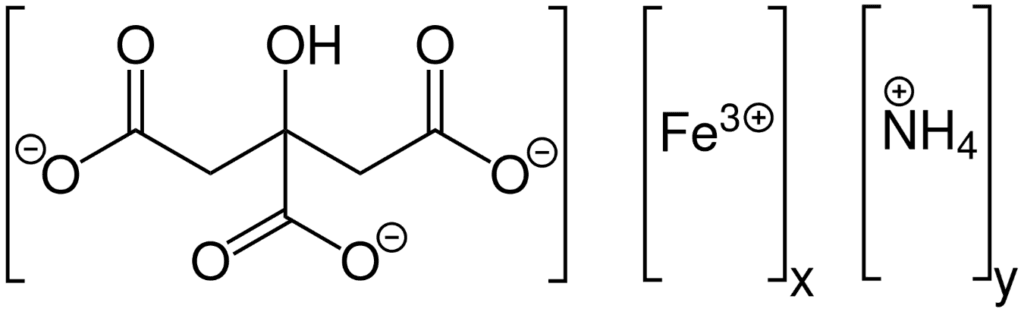 Estructura del citrato férrico amónico