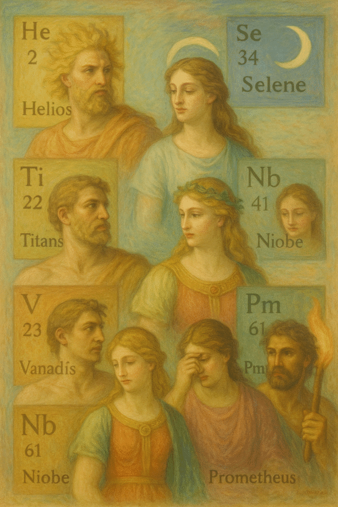 Muchos elementos tienen nombres relacionados con la mitolog&iacute;a