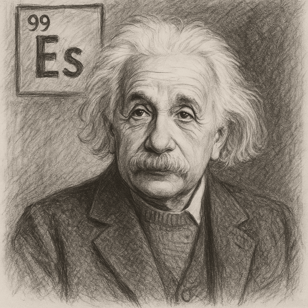 Albert Einstein, que fue homenajeado con el elemento einstenio